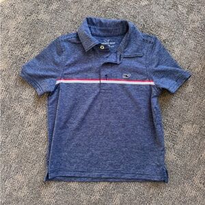 Vineyard Vines Kids Striped Blue Polo